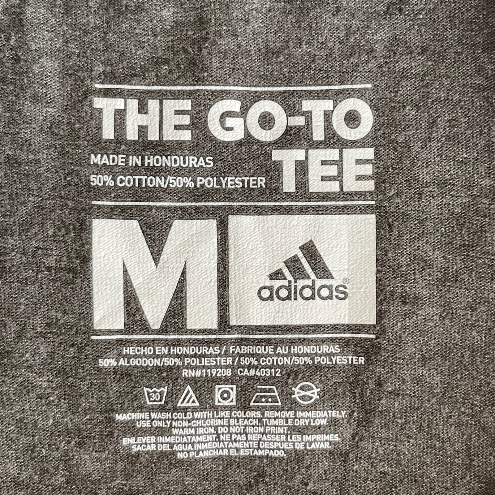 Adidas Men's Gray Go-To Badge Of Sport Logo Gym Workout Graphic T-Shirt Size M gallery