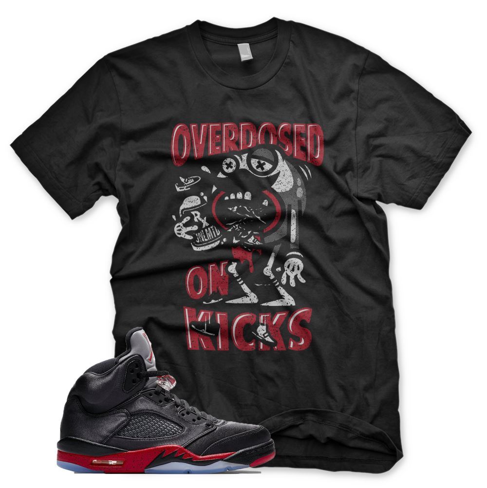 New Black OVERDOSED ON KICKS T Shirt for J1 Retro 5 Satin Bred gallery