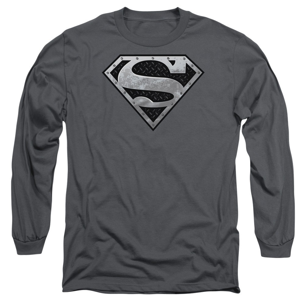 Superman Super Metallic Shield Men’s Long Sleeve T-Shirt S-3XL Licensed Tee