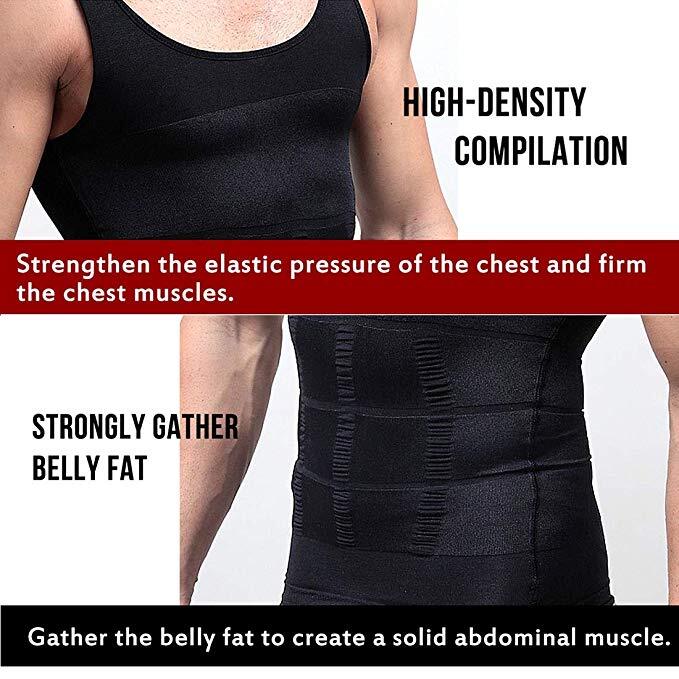 Mens Compression Shirts Slimming Body Shaper Vest Tight Tank Top Tummy Control gallery