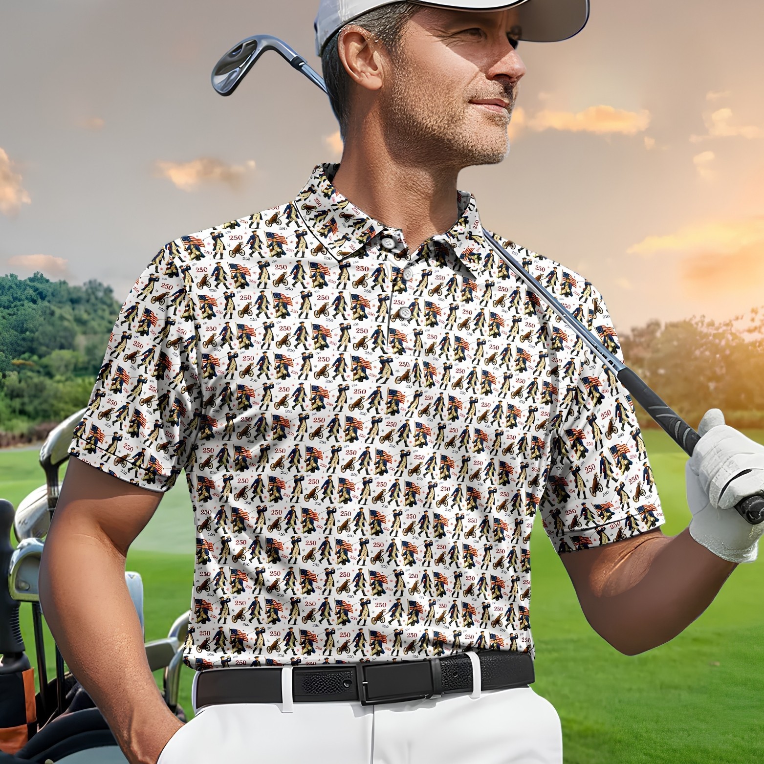 USA 250th Anniversary Golf Shirt, 4th of July American Revolution Polo (S-5XL) gallery