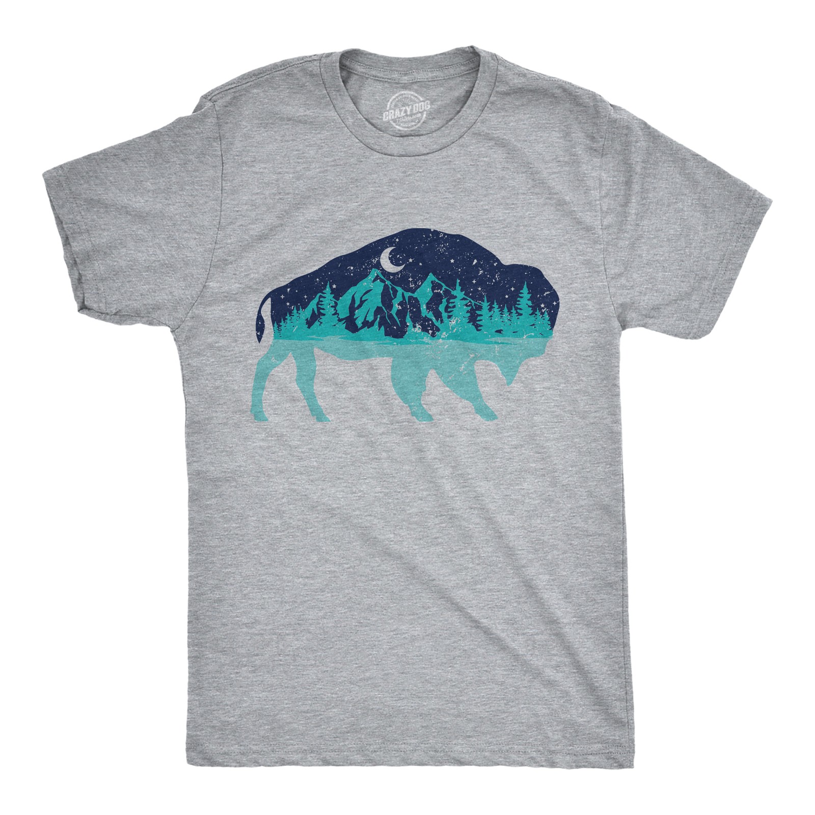 Mens Nature Bison T Shirt Funny Cool Outdoor Lovers Buffalo Tee for Guys gallery