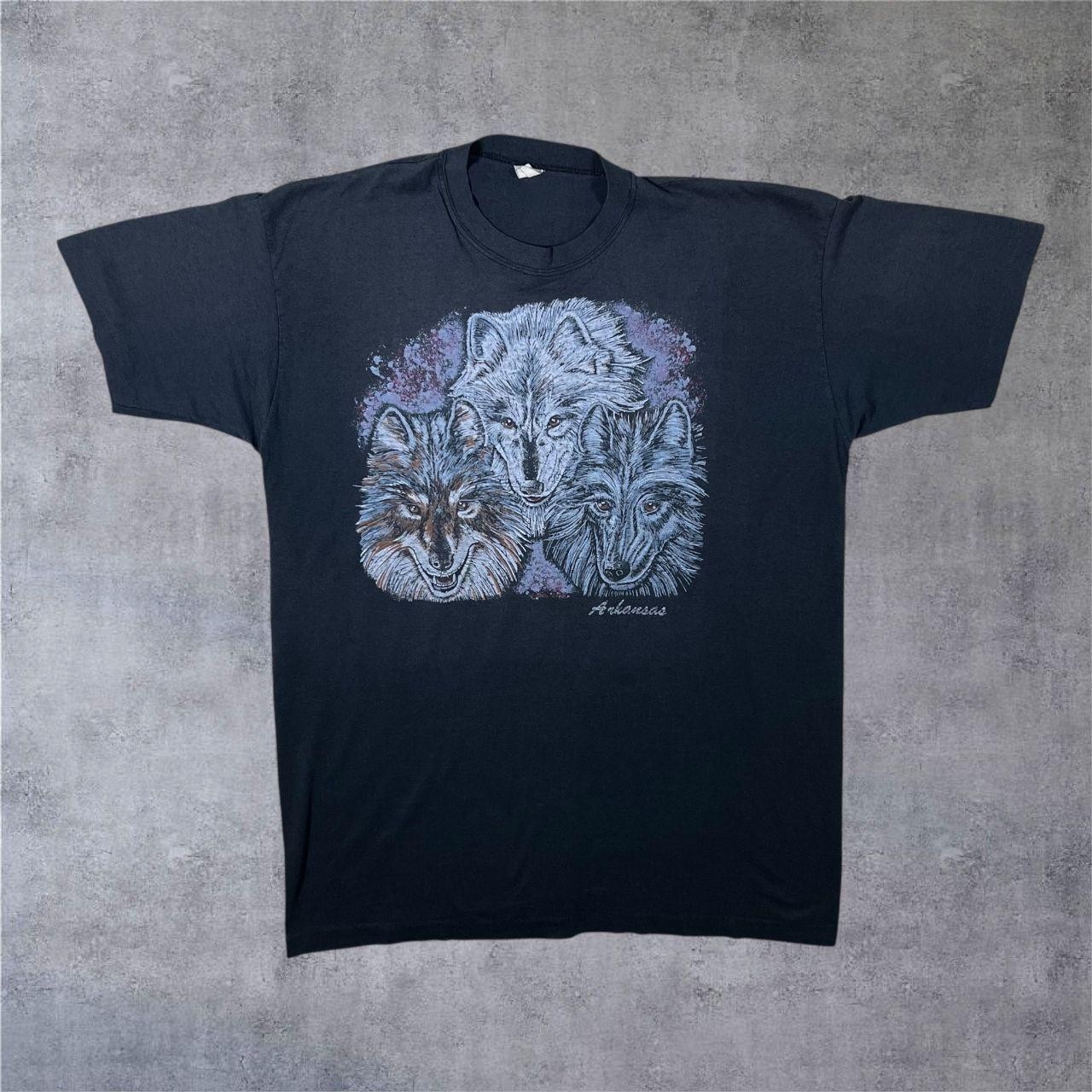 Vintage Arkansas Wolf Pack Animal Wildlife Souvenir Single Stitch T-Shirt XL