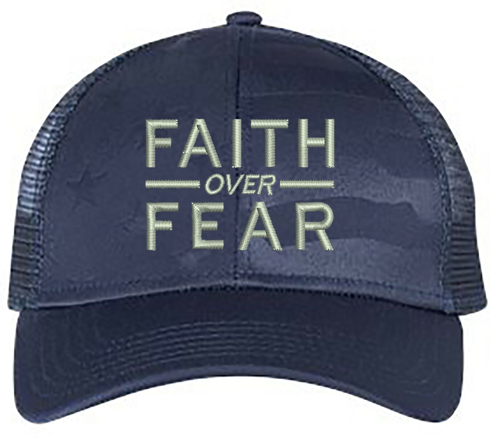 Faith Over Fear Embroidered Trucker Structured Adjustable One Size Fits All Hat gallery