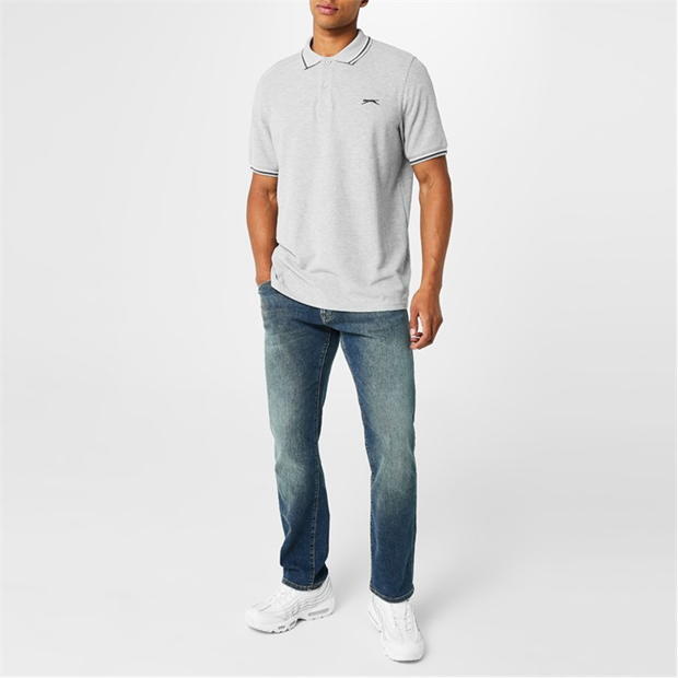 SLAZENGER TIPPED PIQUE POLO SHIRT T SHIRT GOLF TENNIS S M L XL XXL 2XL 3XL 4XL gallery