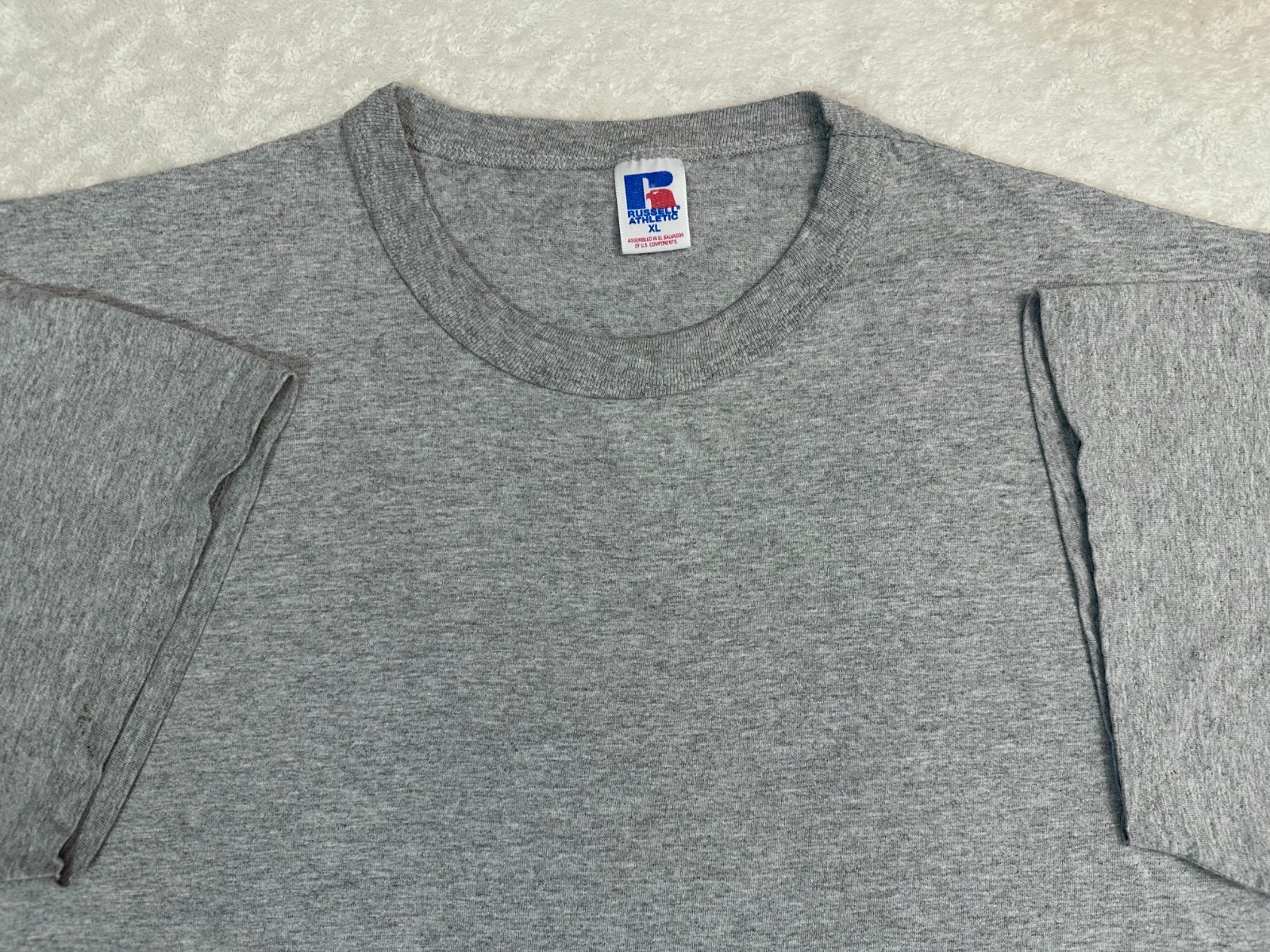 Vintage 1980s 80s 90s 1990s Russell Athletic Blank Basic Heavyweight T-Shirt, XL gallery