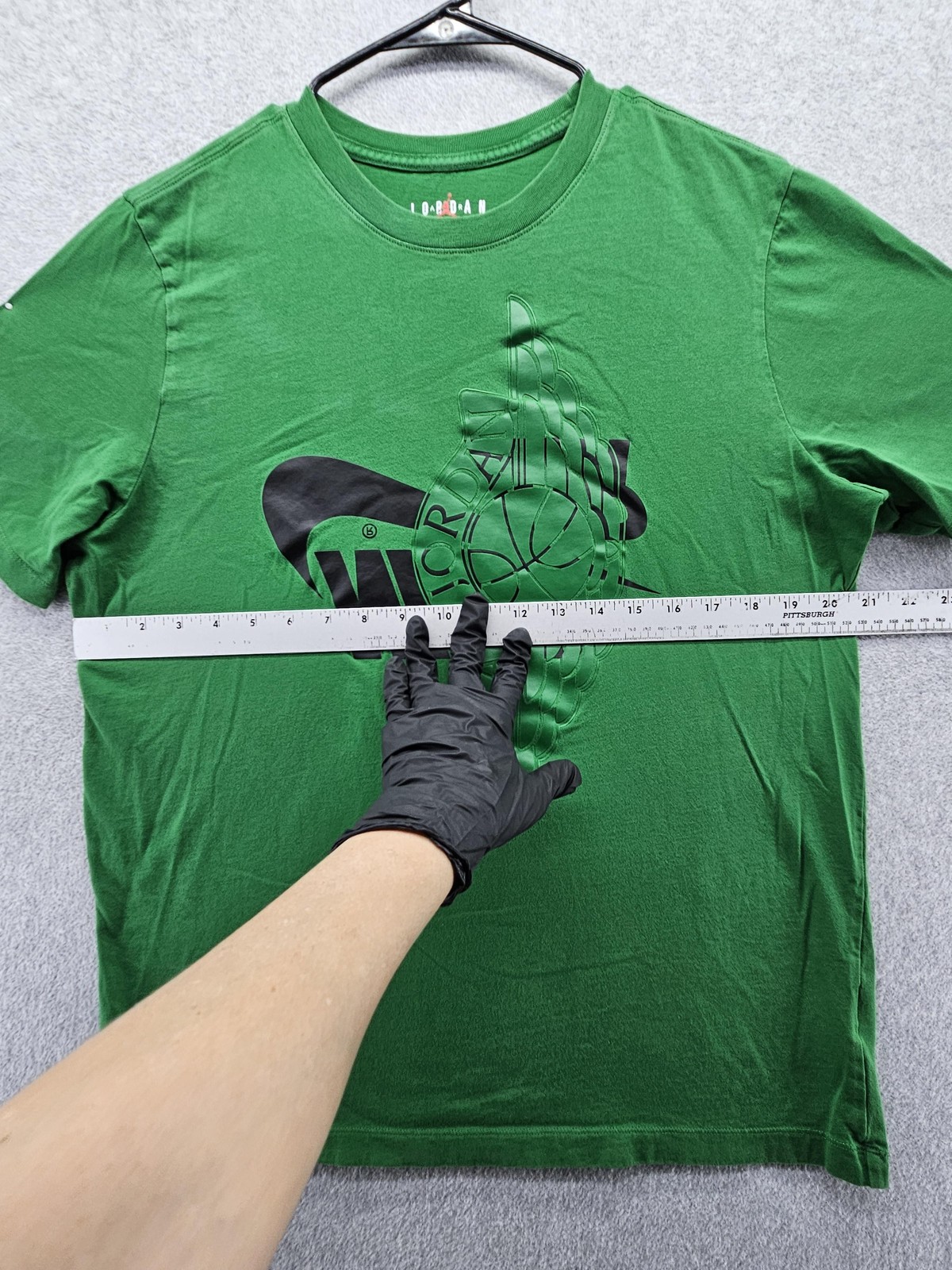Jordan Shirt Mens Large Green Air Jordan Wings Basketball Graphic Tee Tagless gallery