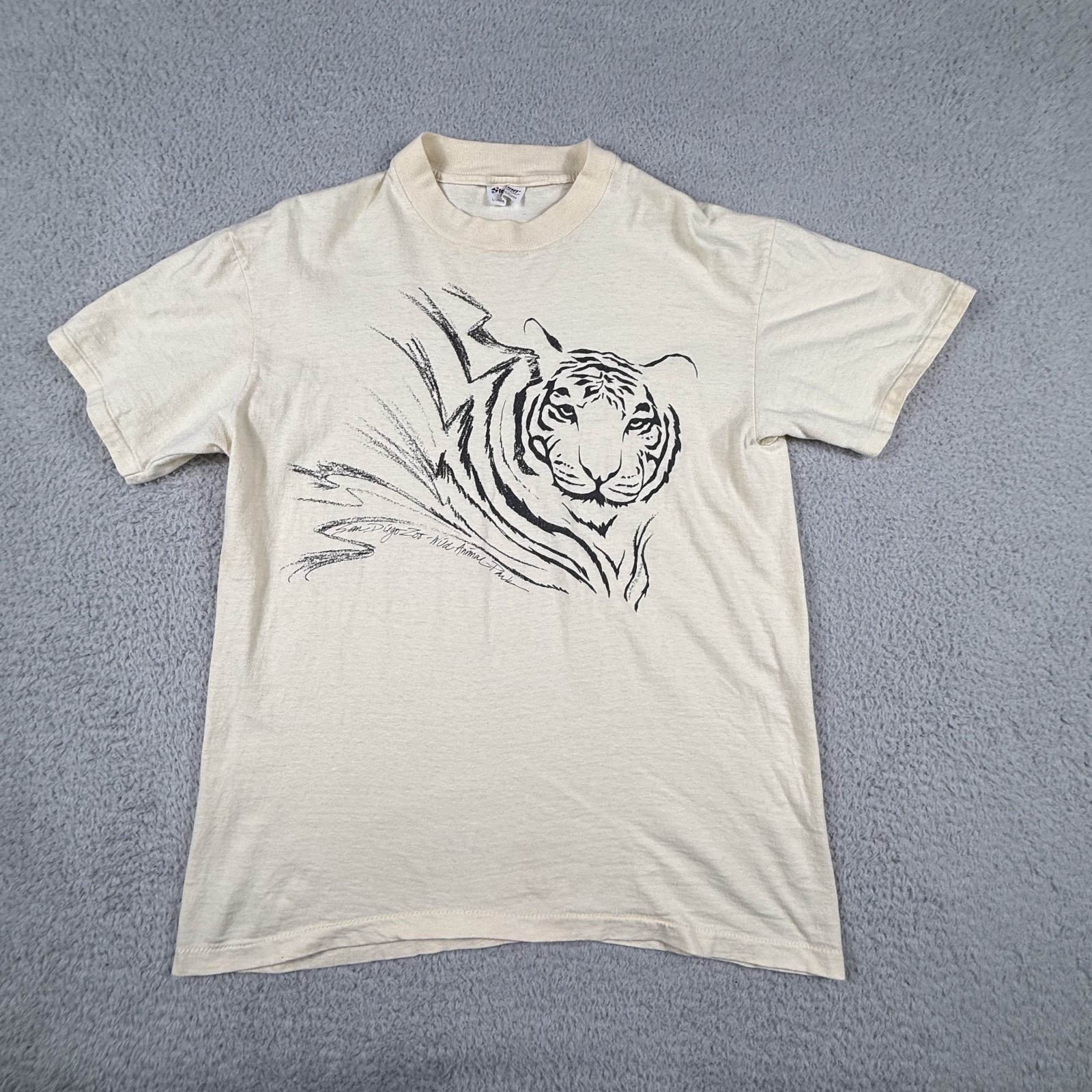 Vintage San Diego Zoo Shirt Mens Large Tiger Art Stedman Single Stitch Made USA gallery