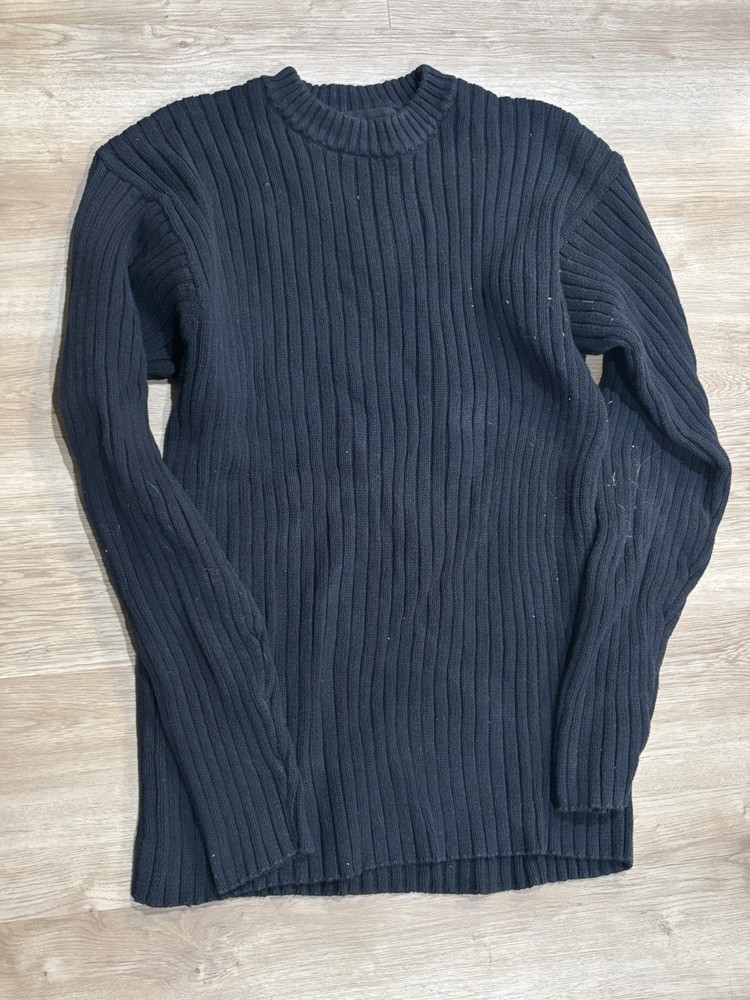 Croft and Barrow Size Small Grey Sweater Knit Ribbed Pullover Sweatshirt Gray