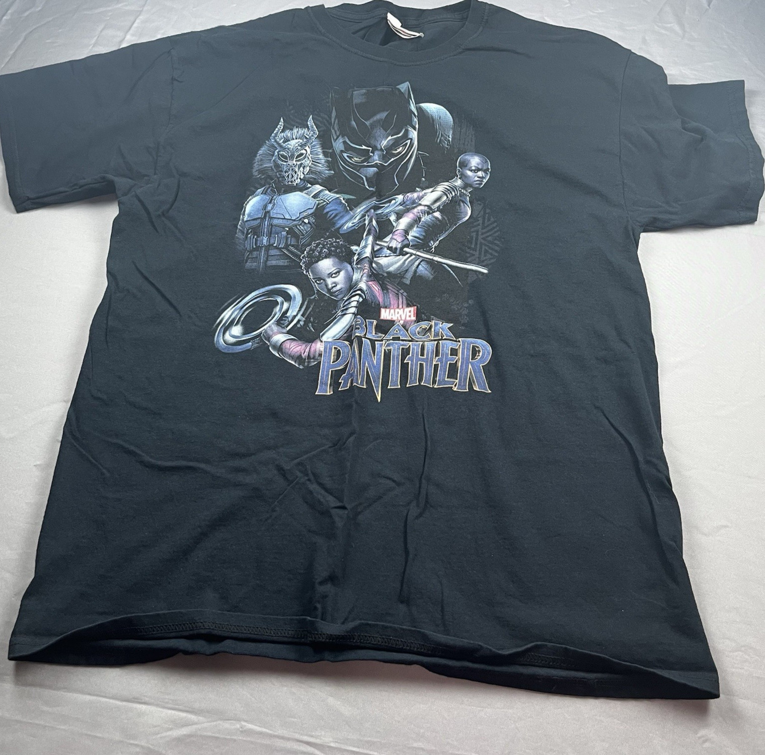 Marvel Black Panther Shirt Mens L Graphic Tee T-Shirt Movie Comic Book Superhero