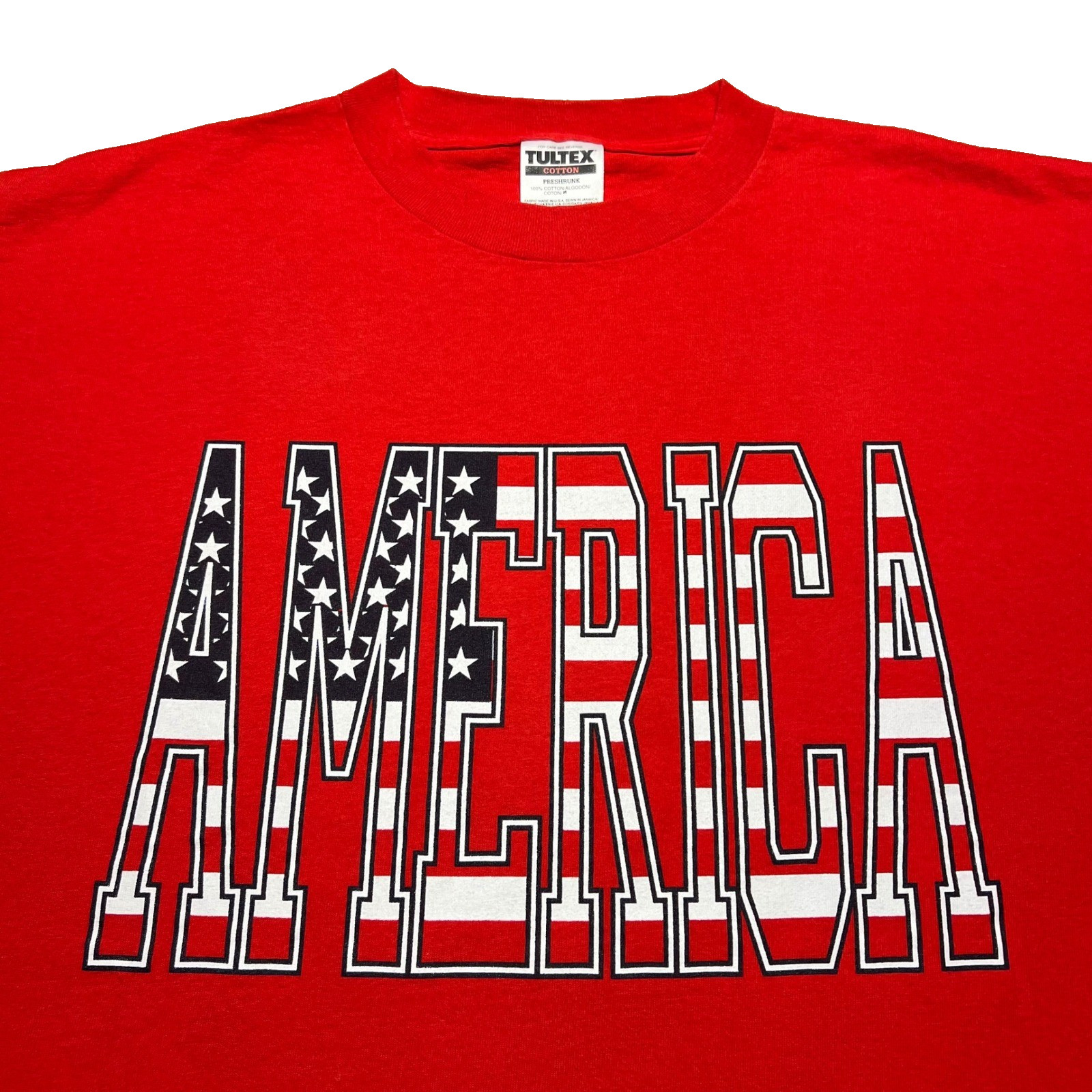 Vintage 90s America T Shirt Mens XL Red Patriotic USA Flag Graphic Tultex Tee gallery