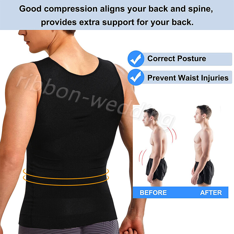 Gynecomastia Compression Vest Fajas para Hombres Back Support Shapewear Tank Top gallery