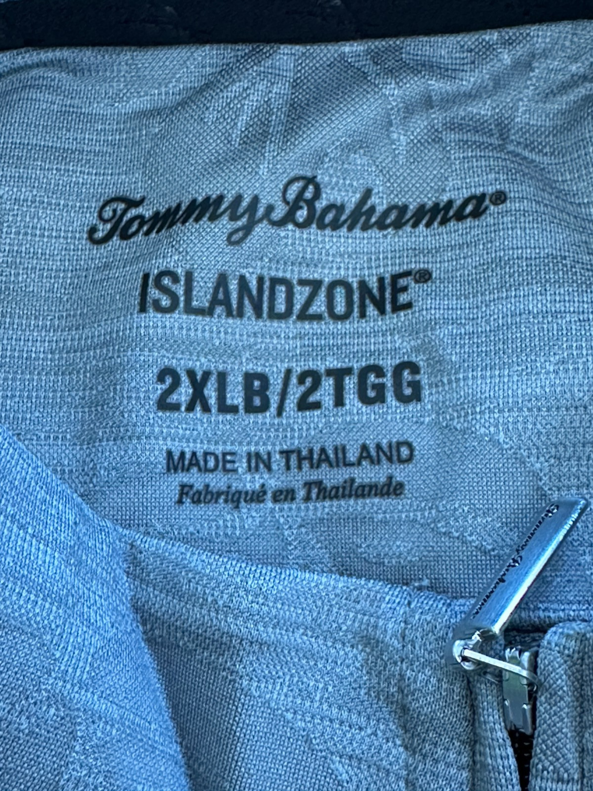 Tommy Bahama Big & Tall Men's Size 2XLB Gray Half Zip Monsterra Fade Shirt NWT gallery