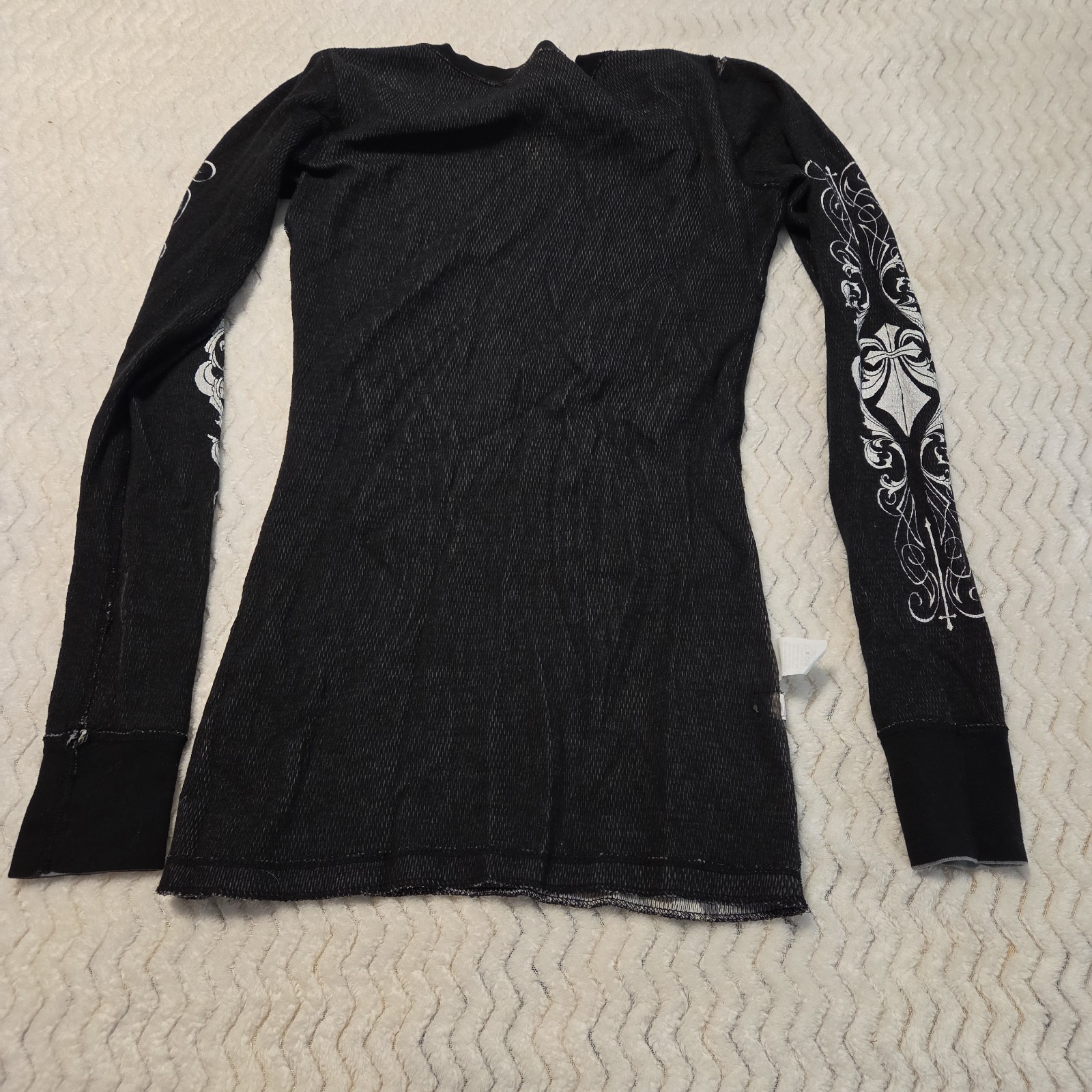 Y2K Affliction Live Fast Reversible Thermal Shirt Mens XS Made In USA See Pics gallery