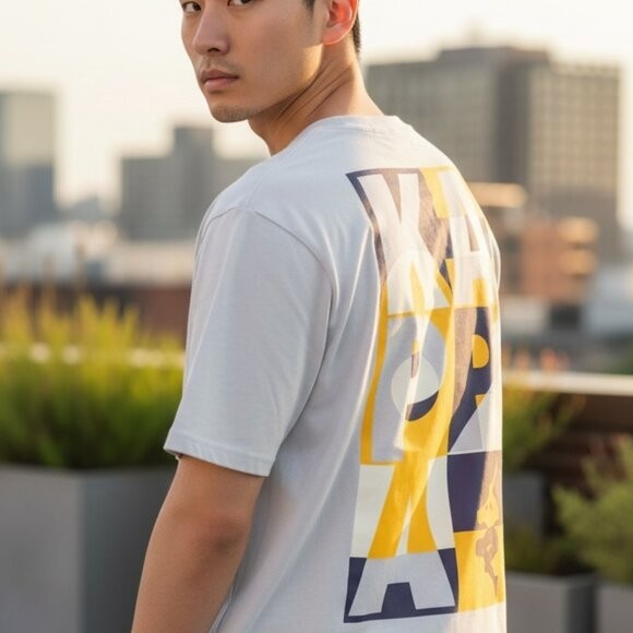 Kappa Authentic Molongio T-Shirt - Grey Silver/Violet Bloom/Yello 'Men's' S-NWT gallery