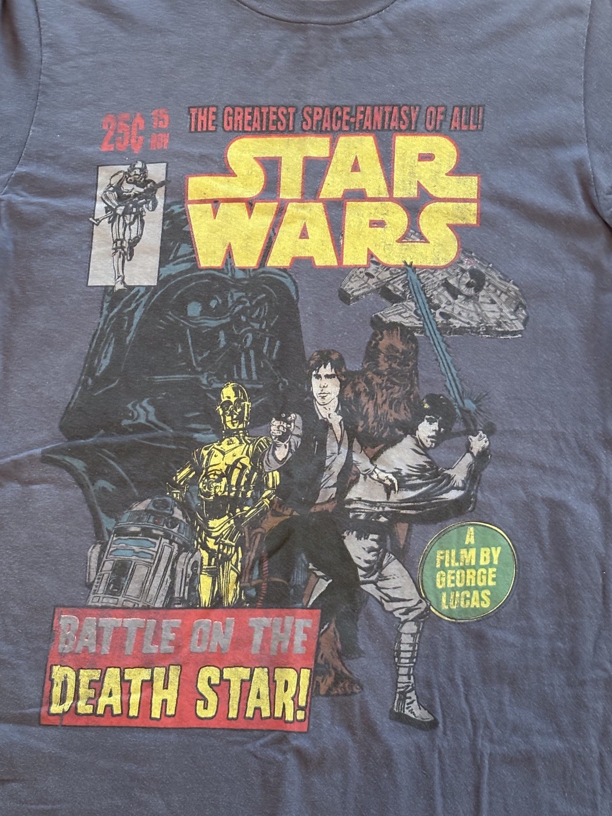 Vintage Star Wars Movie T-shirt Battle On The Death Star sz M Darth Vader gallery