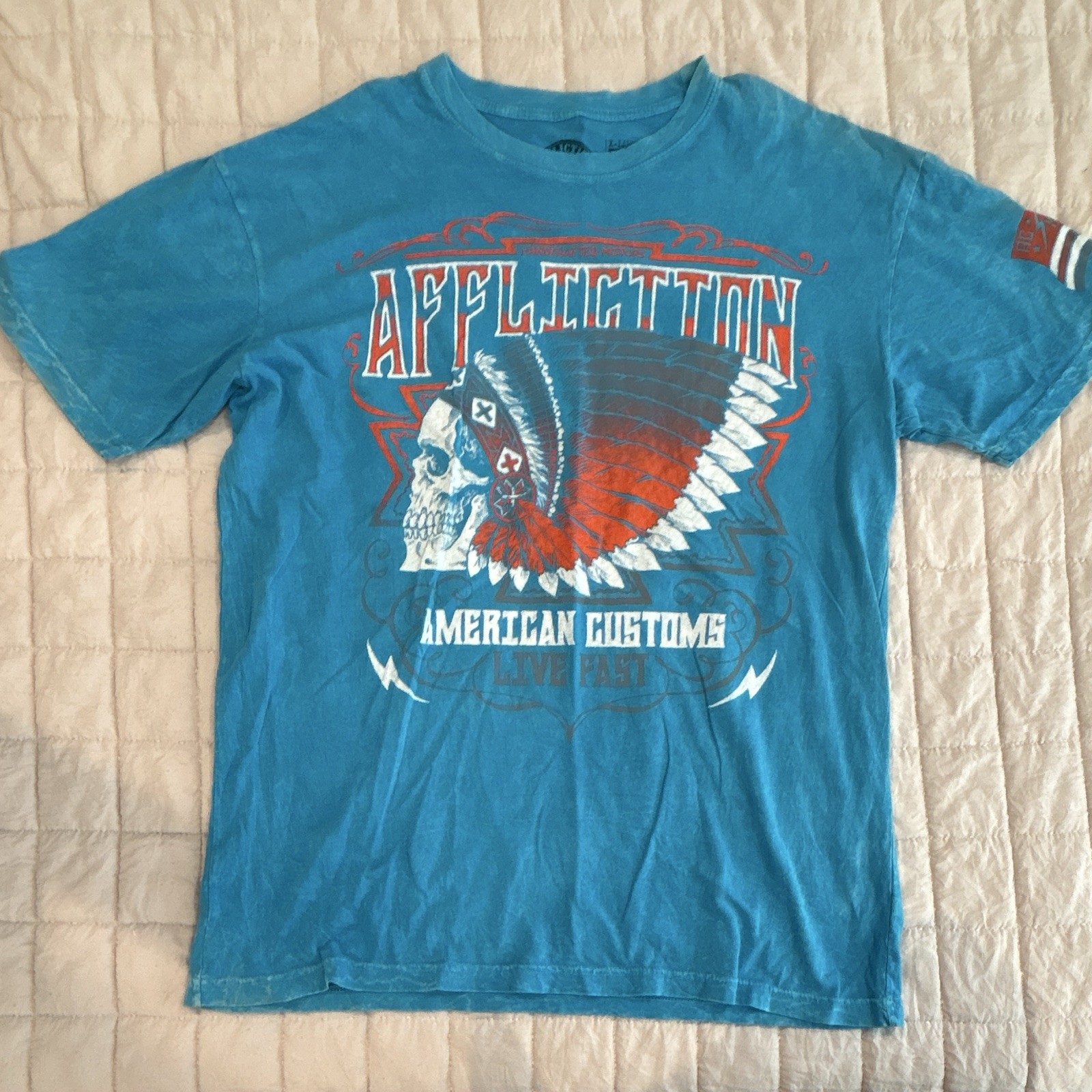 Afflictions Men’s T-Shirt, Blue Size Xl gallery