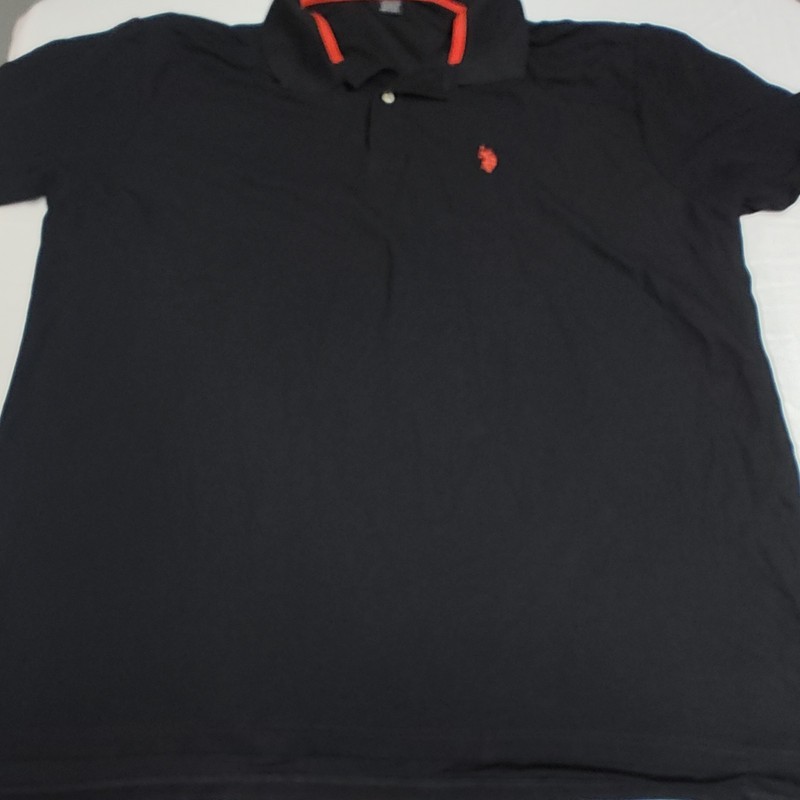 U.S. Polo Assn Men’s Polo Size 4xl Black Polo Shirt                        D4