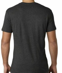 2 Pack Men’s T shirt -Next Level Tri-Blend V-neck tee shirt Vintage Black #6040