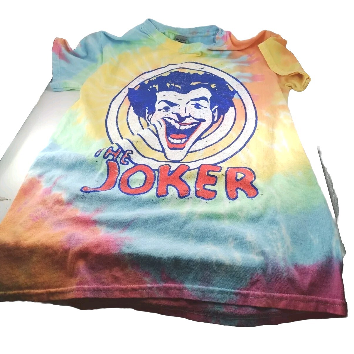 GILDAN HEAVY COTTON The Joker Mens SM / Kid’s LG Tie Dye T-shirt True To Size