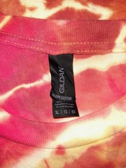 Red, Rust Orange, Bronze & Pale Yellow Geode Ice Dye Tie Dye T Shirt ~ Sz XL