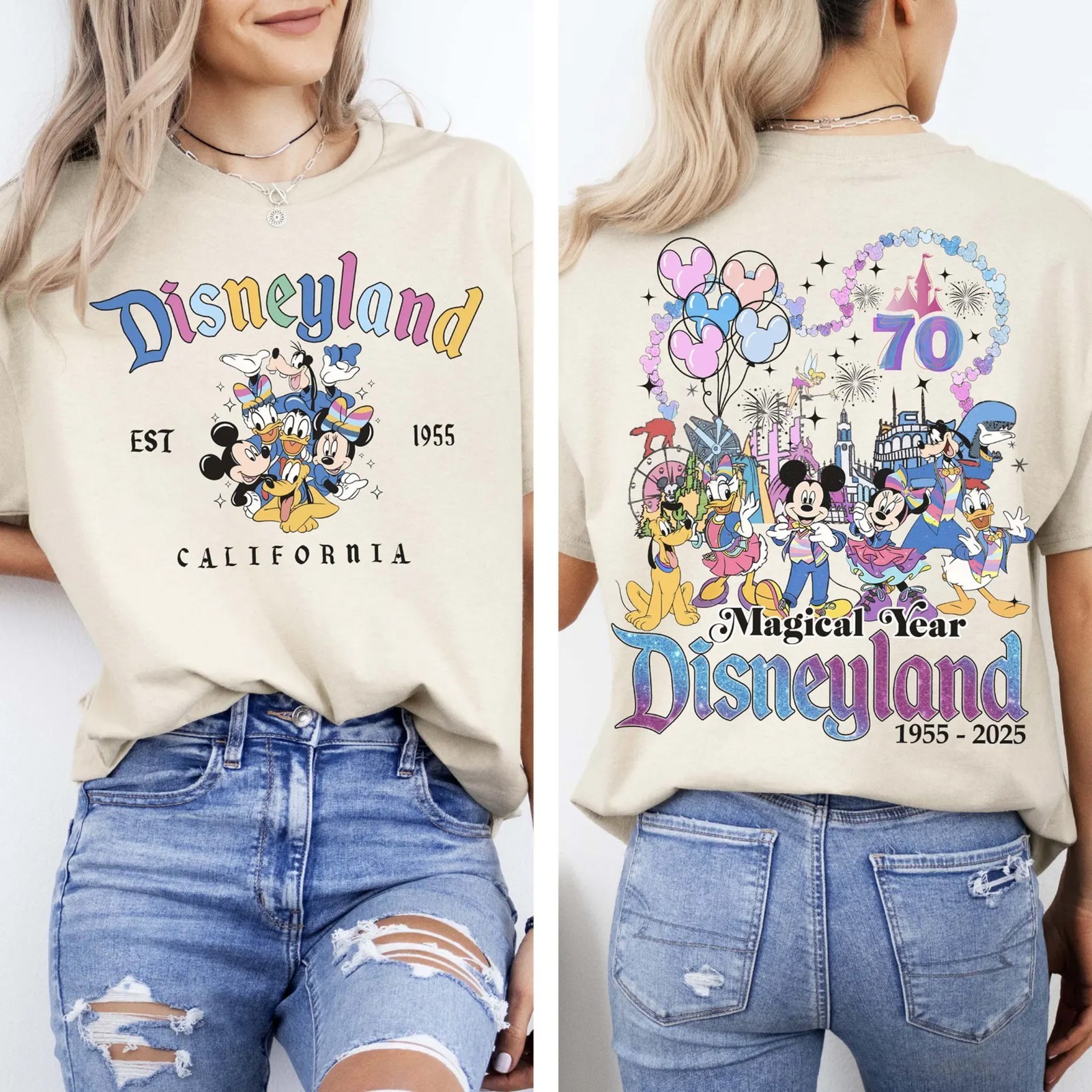 2sided Disneyland 70th Anniversary Est 1955 Mickey & Friends Unisex Tee 55523011 gallery