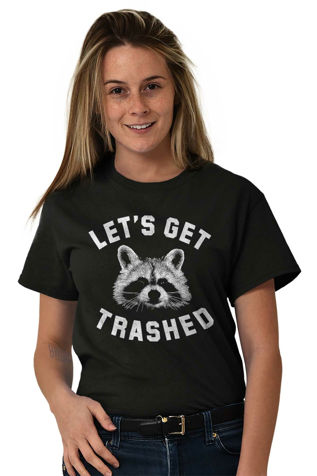 Lets Get Trashed Raccoon Trash Panda Humor Womens or Mens Crewneck T Shirt Tee gallery