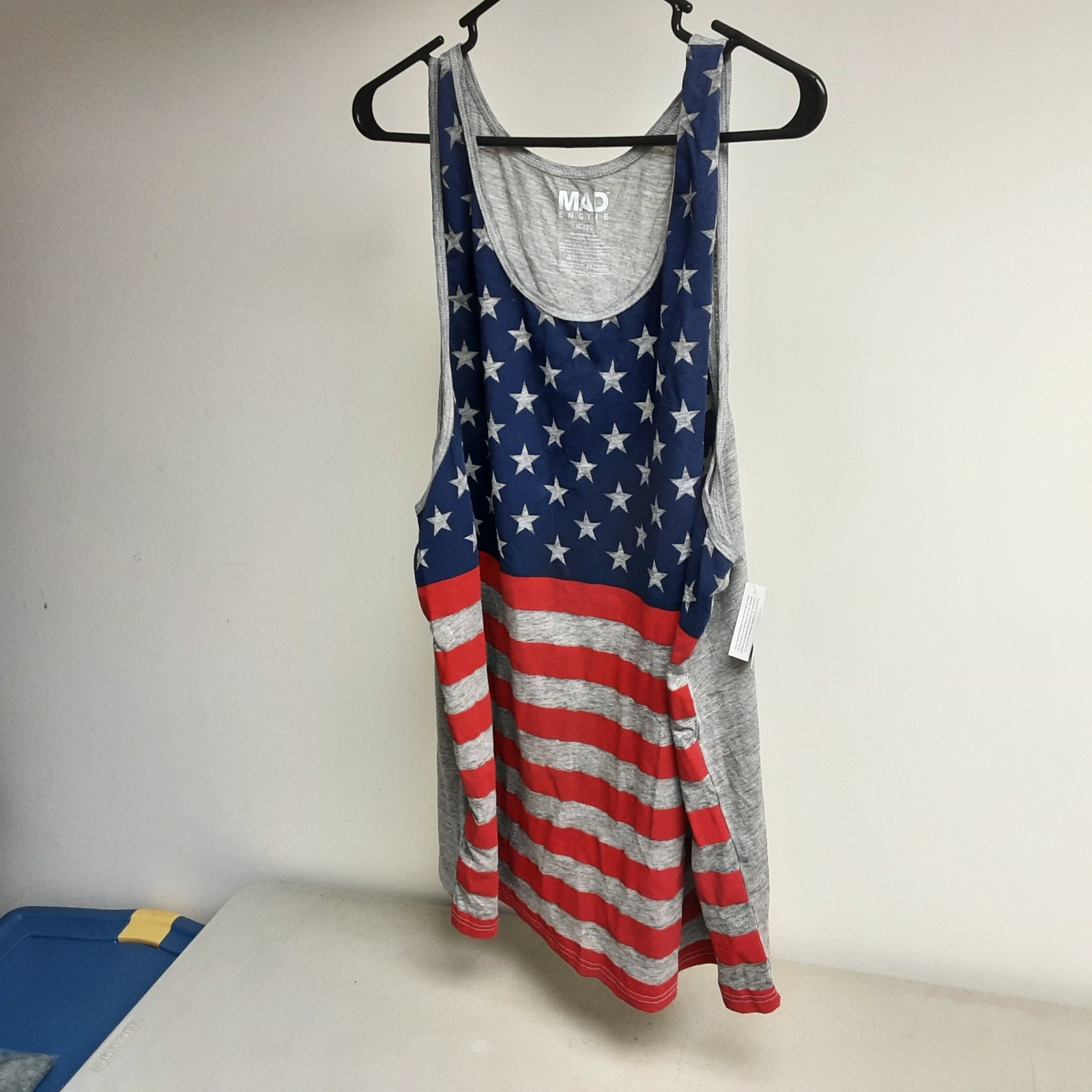 Mens XL Mad Engine American Flag Tank Top