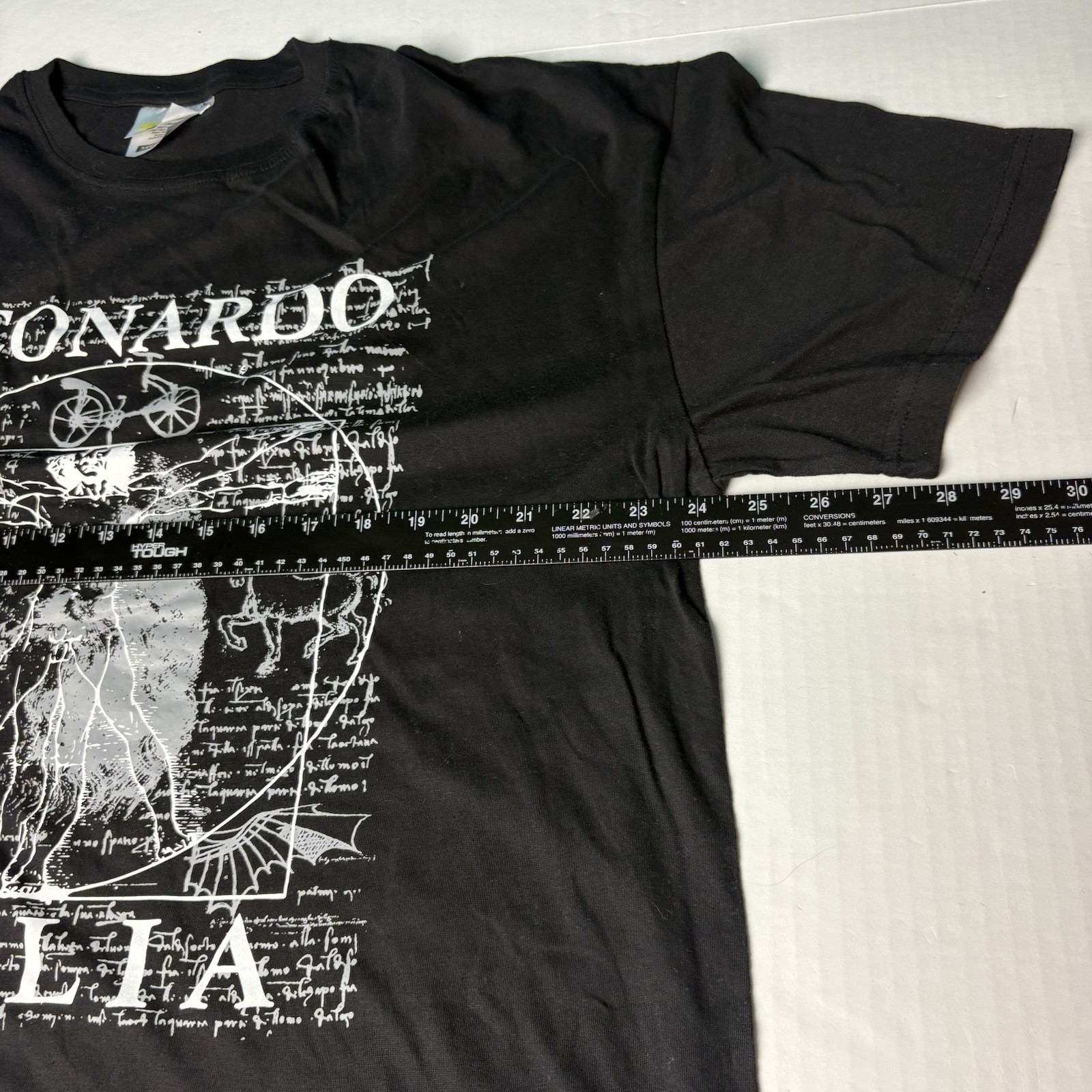 Leonardo Italia Adult 3XL T-Shirt Black Short Sleeve Souvenir Zeus Cotton Artsy gallery