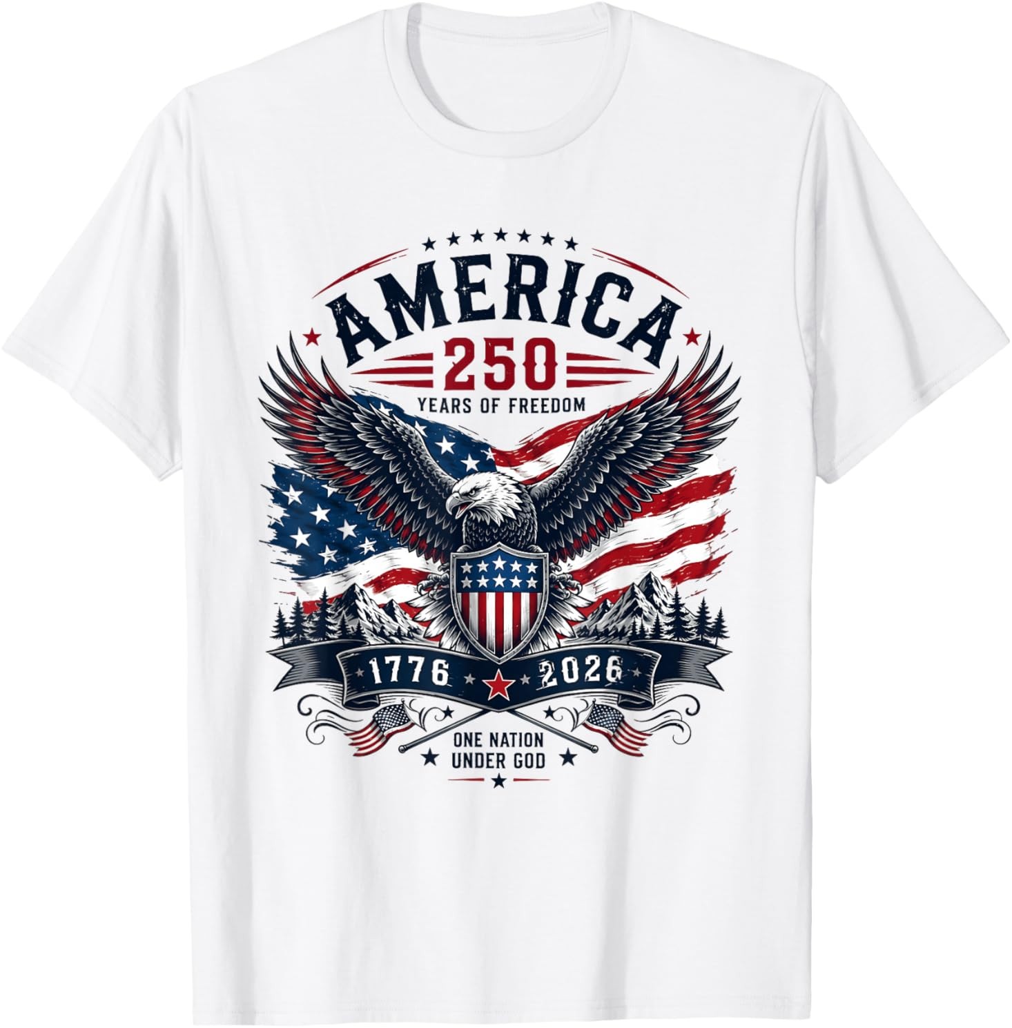 One Nation Under God 250 Years 250th Anniversary USA Men T-Shirt