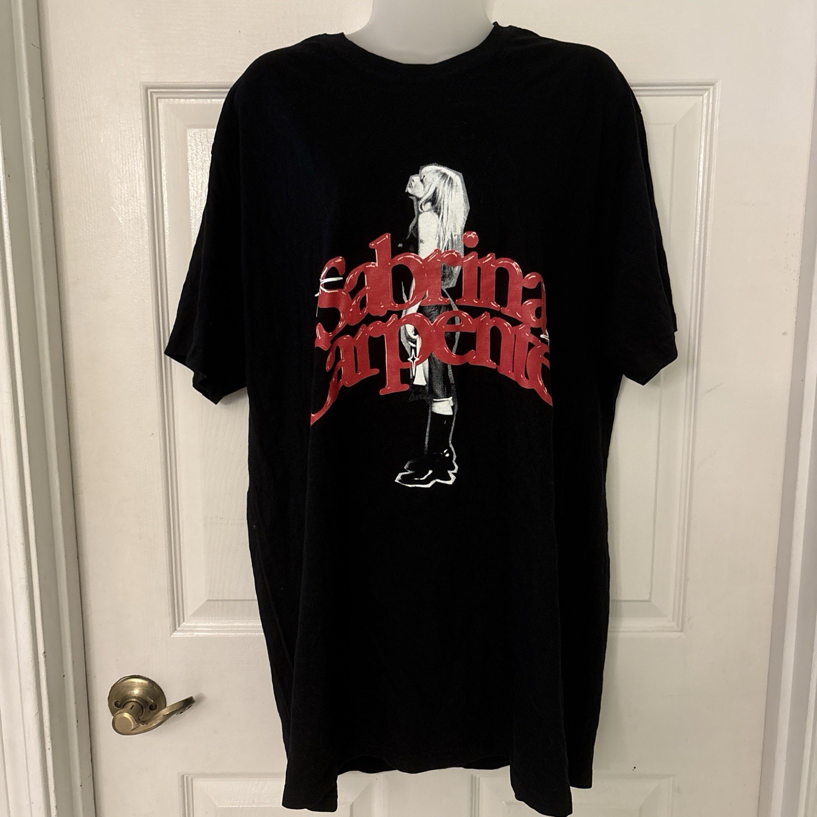 Sabrina Carpenter Unisex Black Graphic T-Shirt Crew Neck Short Sleeve 2XL