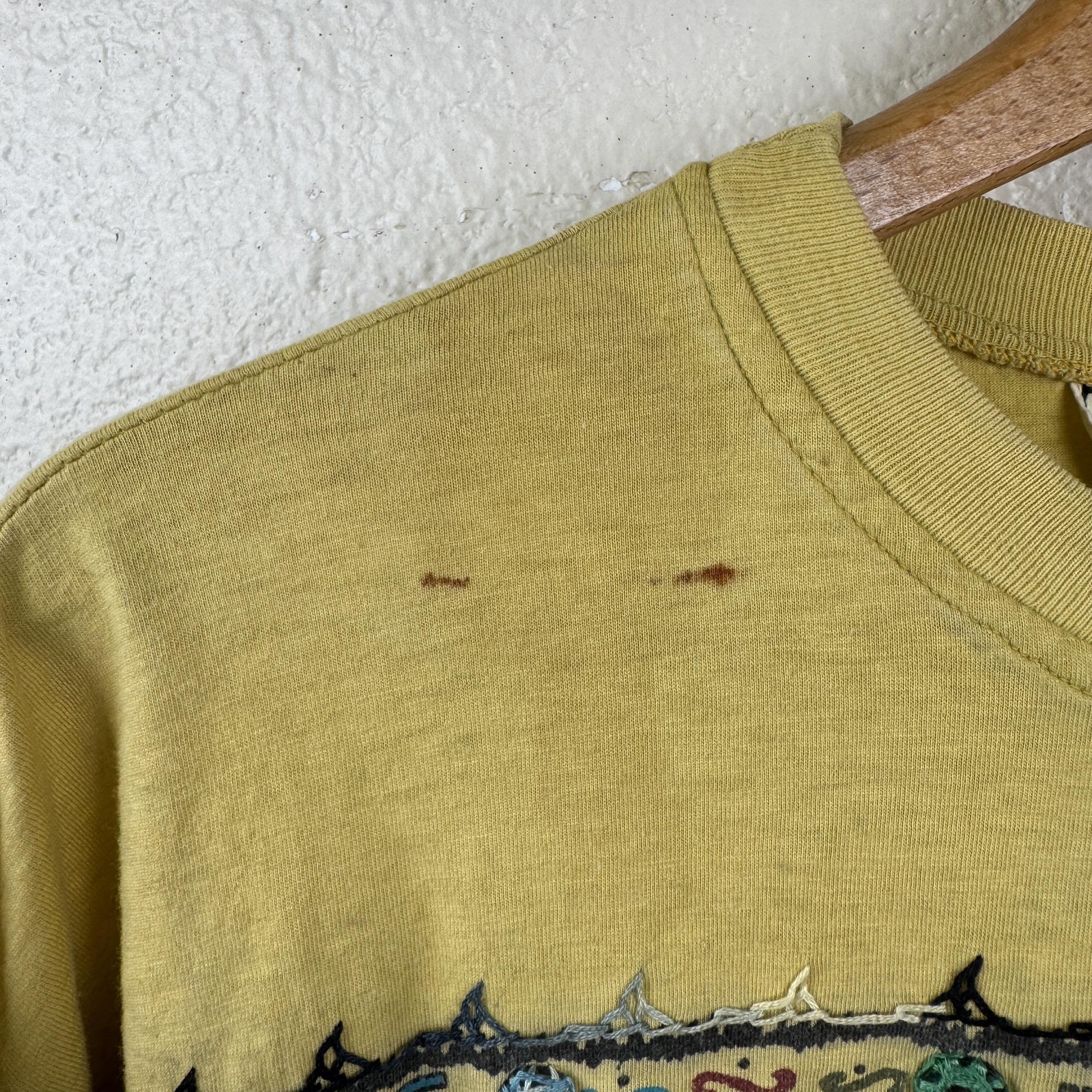 Vintage 2 Of Us Shirt Size Medium Yellow Ethnic Beaded Embroidered Boho 90s gallery