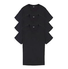 Gap Men’s 3-Pack V-Neck Undershirt Size Small S Cotton Classic-Fit Black T-Shirt