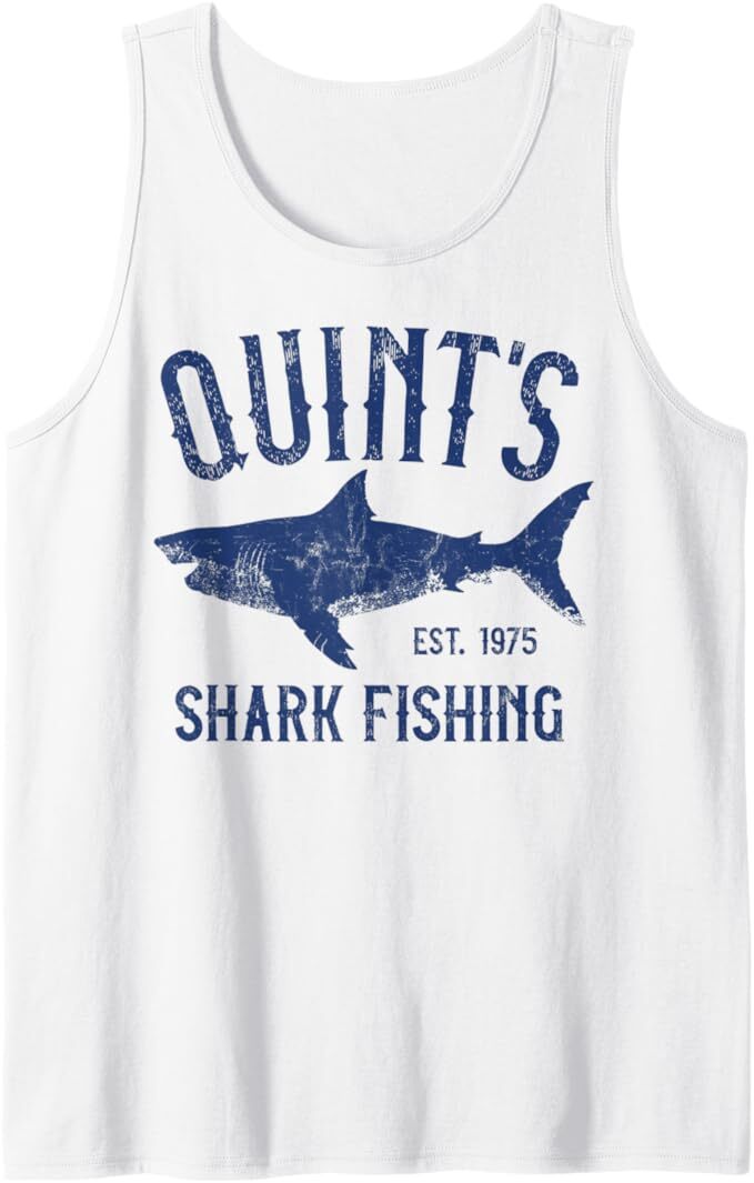 Vintage Quint's Shark Fishing 1975 Retro Tank Top, Size S-3XL gallery