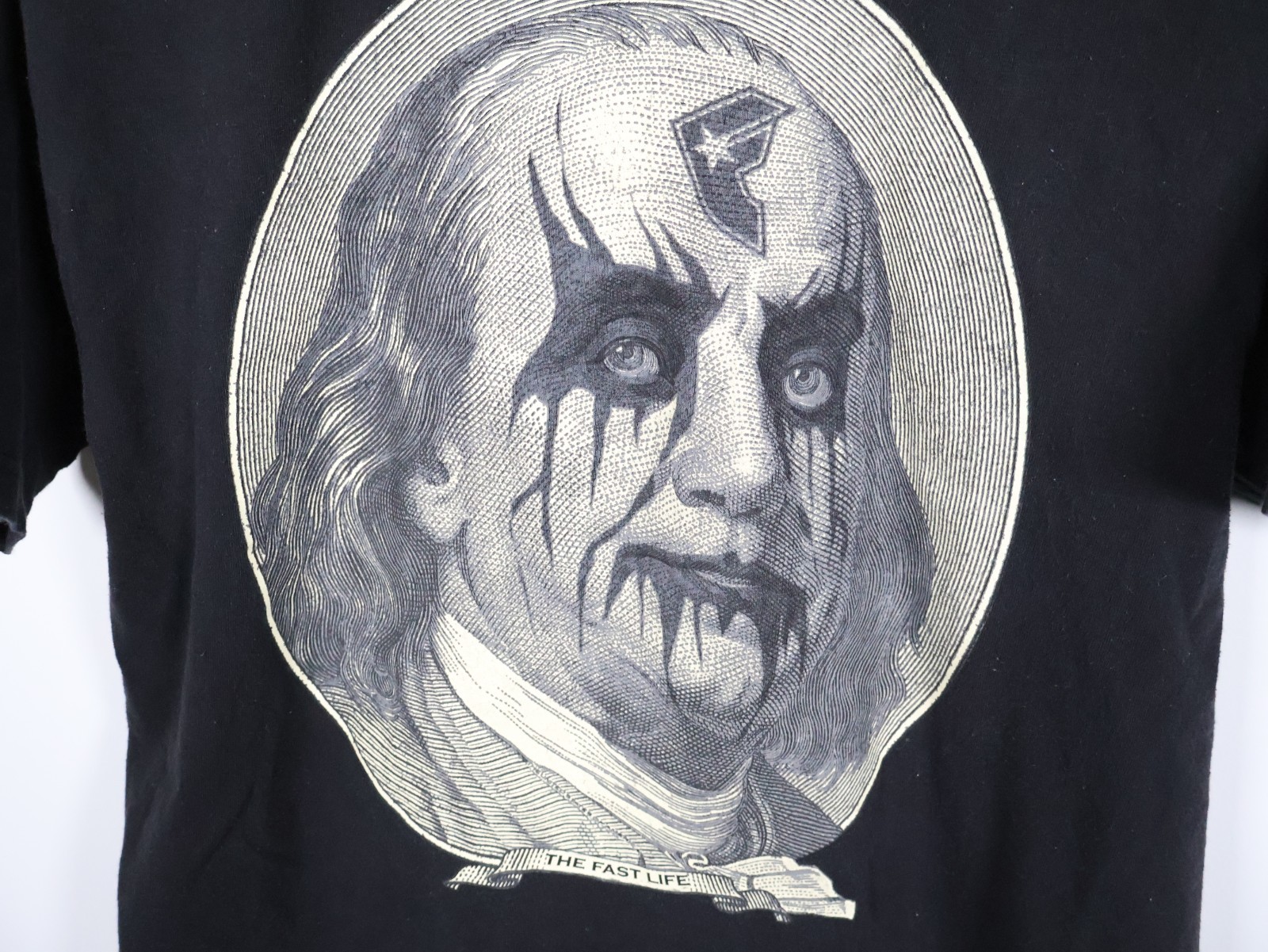 Famous Stars & Straps T-Shirt Men's Medium Black Ben Franklin (Large Tag) VTG gallery