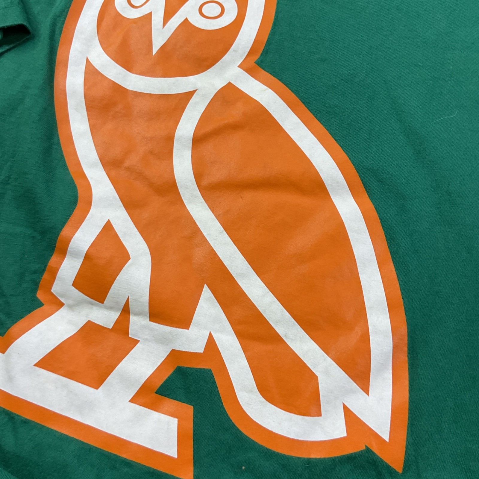 OVO T-Shirt Men Sz L Forever October's Very Own Drake Owl Green Owl Double Sided gallery