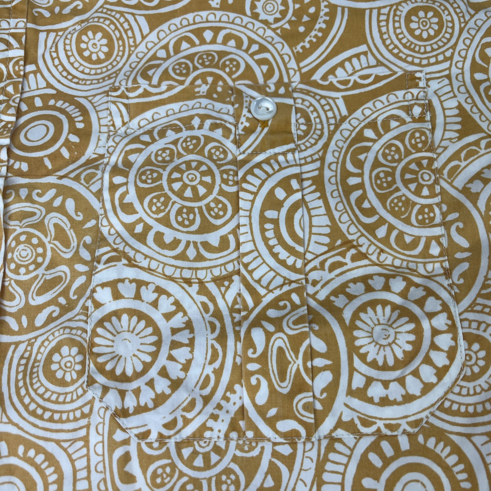 NWT Fisherman's Cove Aztec Men's L Yellow Burnt Sugar Short Sleeve Free Shipping gallery