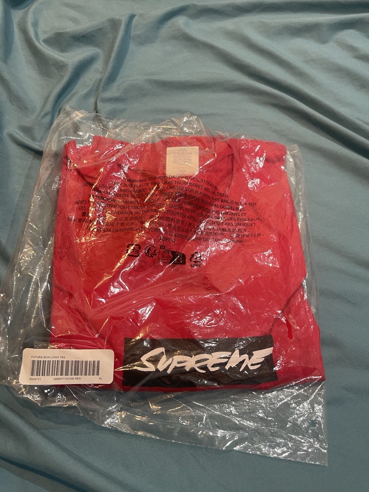 Supreme Futura Box Logo Tee Red SS24 Size XL