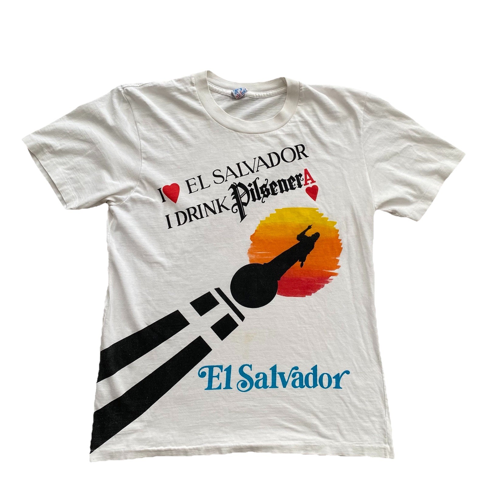 Vintage Pilsener Beer T Shirt Medium I Love El Salvador Alcohol Drinking gallery