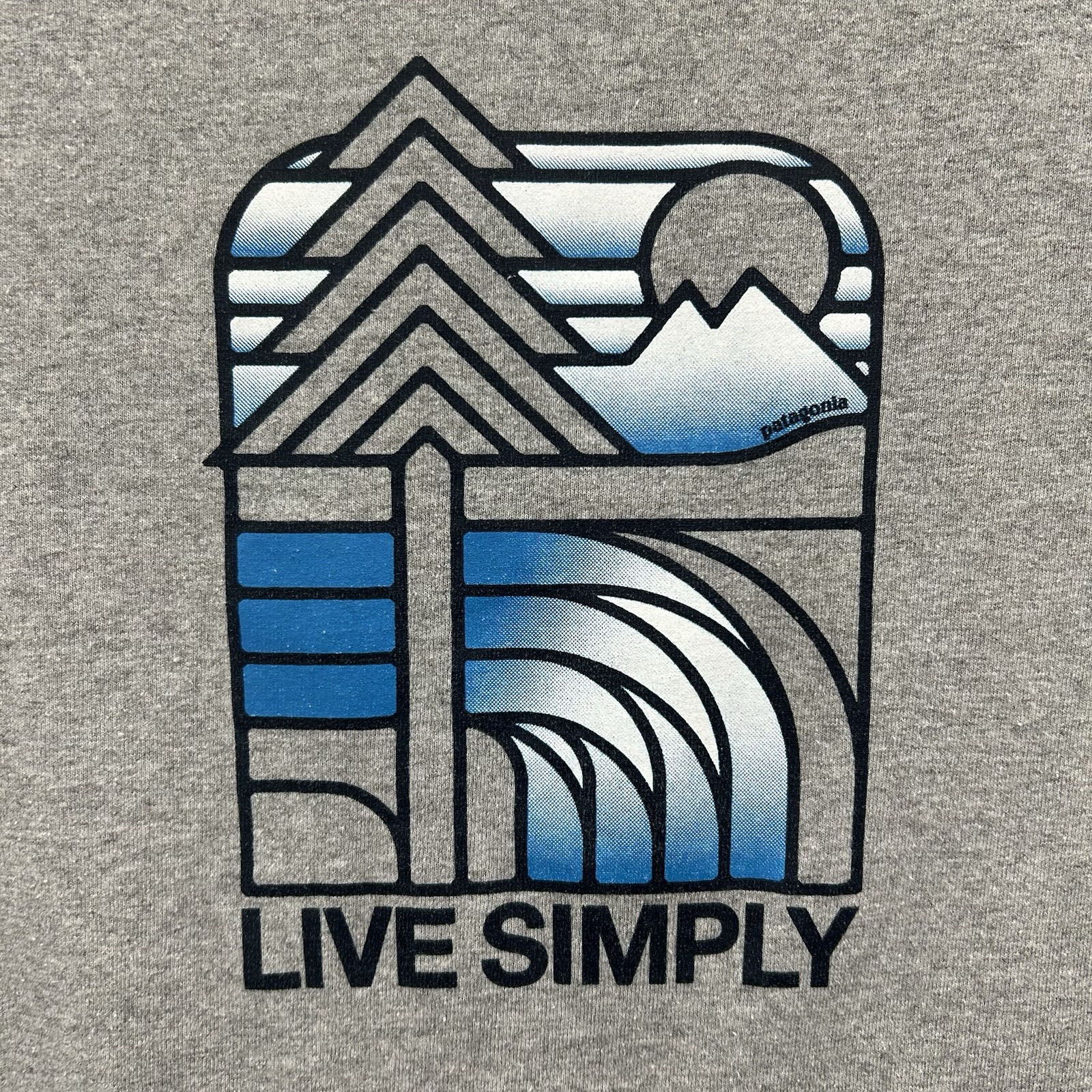 Patagonia Shirt Mens Small Gray Outdoor Hiking Live Simply Graphic Tee Adult S gallery