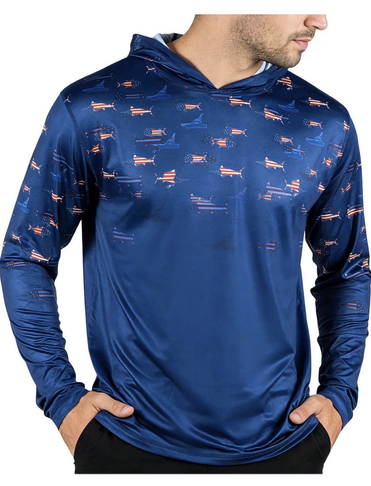 NEW 5 LOT Drizomo Fishing Swim UV Sun Protection UPF 50+ LS Shirt Hood 3XL XXXL gallery