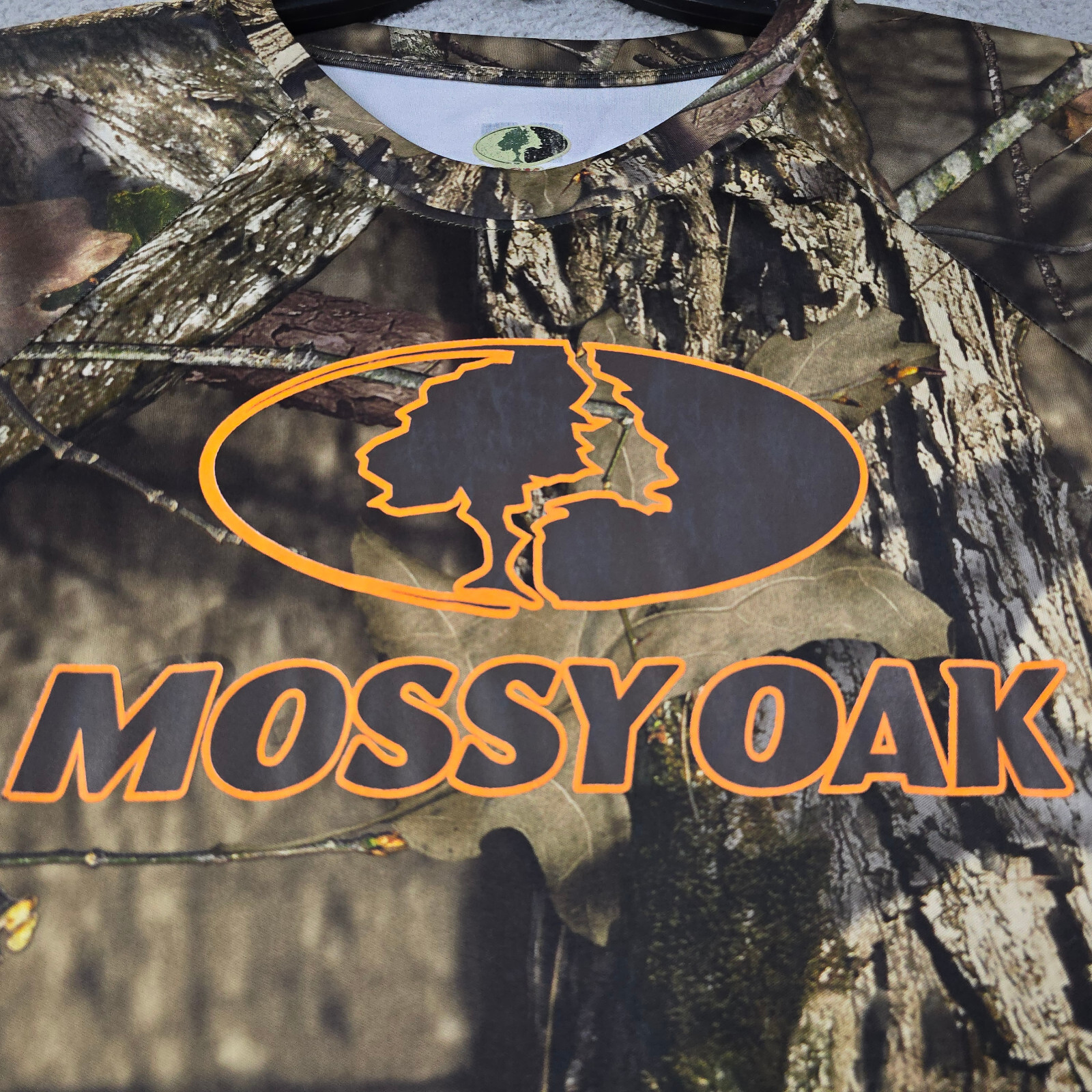 Mossy Oak Camo Shirt Large Brown Green Outdoor Hunting Fishing Casual Polyester gallery