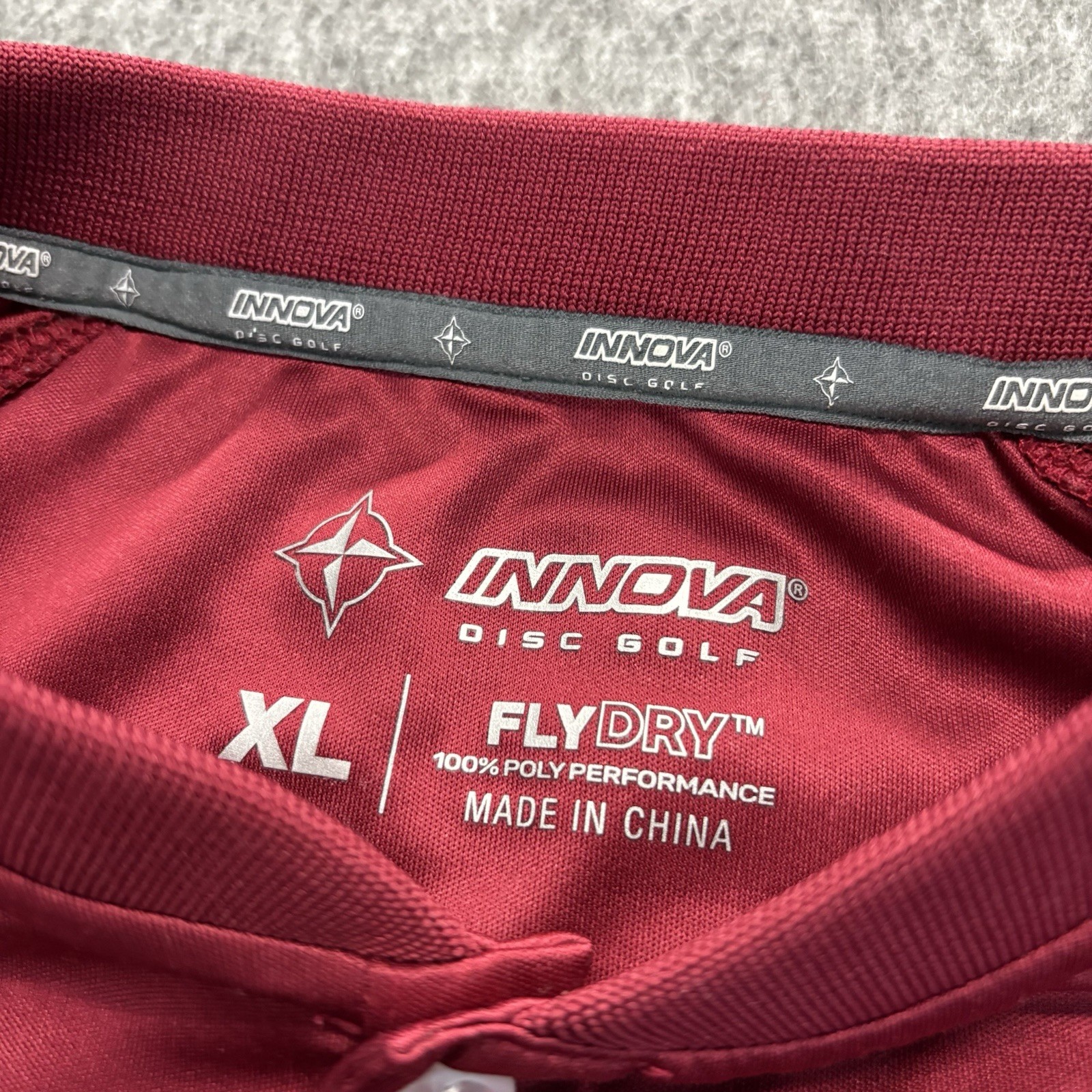 Innova Disc Golf Fly Dry Frisbee Shirt Men XL Lightweight Stretch Blade Collar gallery