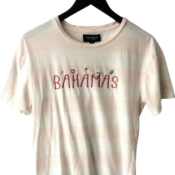 Pacsun Los Angeles Striped Tee Shirt Trendy Modern Stylish Crew Short Sleeve S gallery