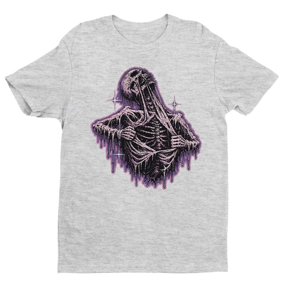 Retro Skeleton Ripping Rip Cage 90s Unisex T-shirt | Skull Lover Gifts for Men gallery