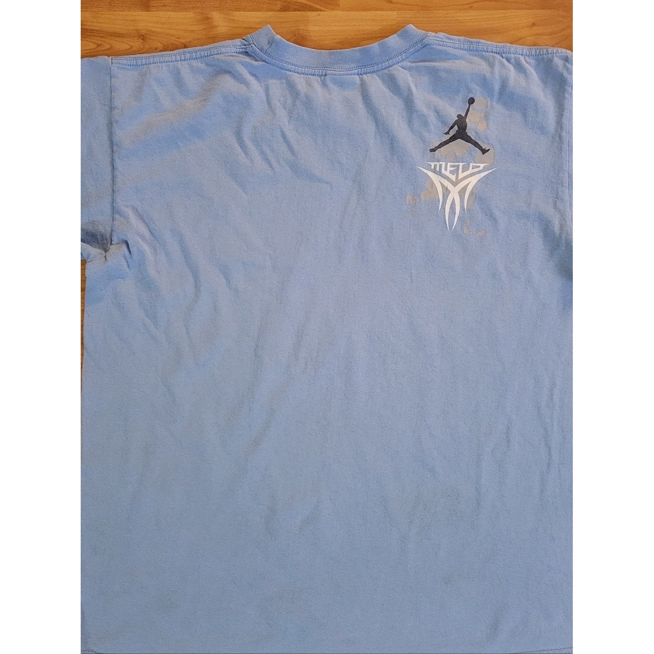 Y2K Air Jordan Melo Flight Graphic RARE Tee Blue Carmelo Anthony Jumpman, Medium gallery