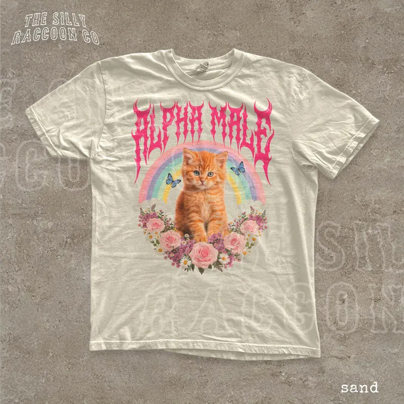 Alpha Male Funny Ironic Kitten Comfort Colors Shirt gallery