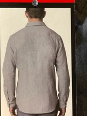 TAHARI MEN’S BRUSHED HERRINGBONE BUTTON DOWN SHIRT (BLUE GREY CUFF MEDIUM) NWT