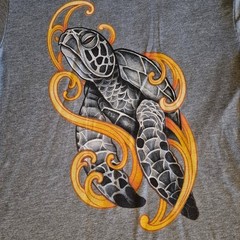 NEW – MEDIUM – Curbside Clothing Sea Turtle – Gray Heather Tee Shirt