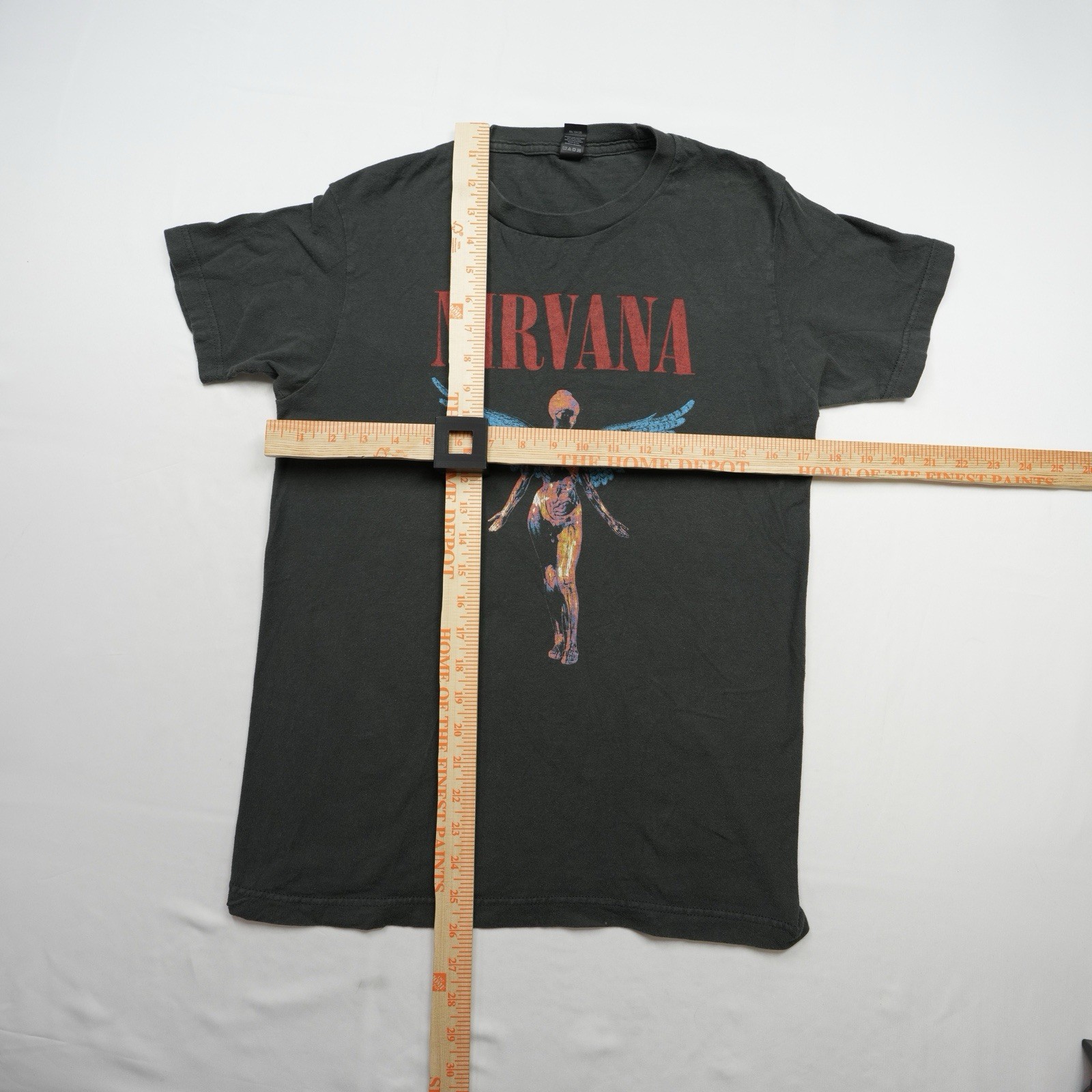 Nirvana T-Shirt Angel In Utero Graphic Band Tultex Gray Grunge Rock Men's Small gallery